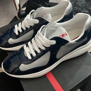 Prada Americas Cup Sneakers Navy Blue Size 12